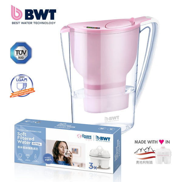 PENGUIN PLUS 3.5L SMART PINK WATER FILTER JUG WITH SOFT FILTERED WATER EXTRA (3 PCS)