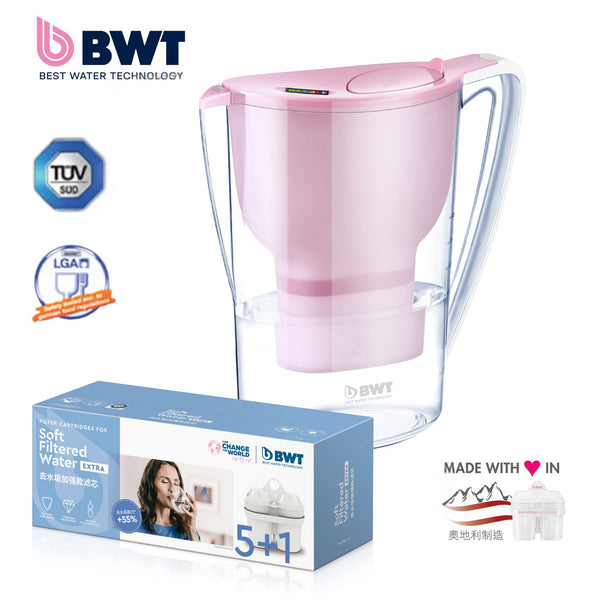 PENGUIN PLUS 3.5L SMART PINK WATER FILTER JUG WITH SOFT FILTERED WATER EXTRA (6PCS)