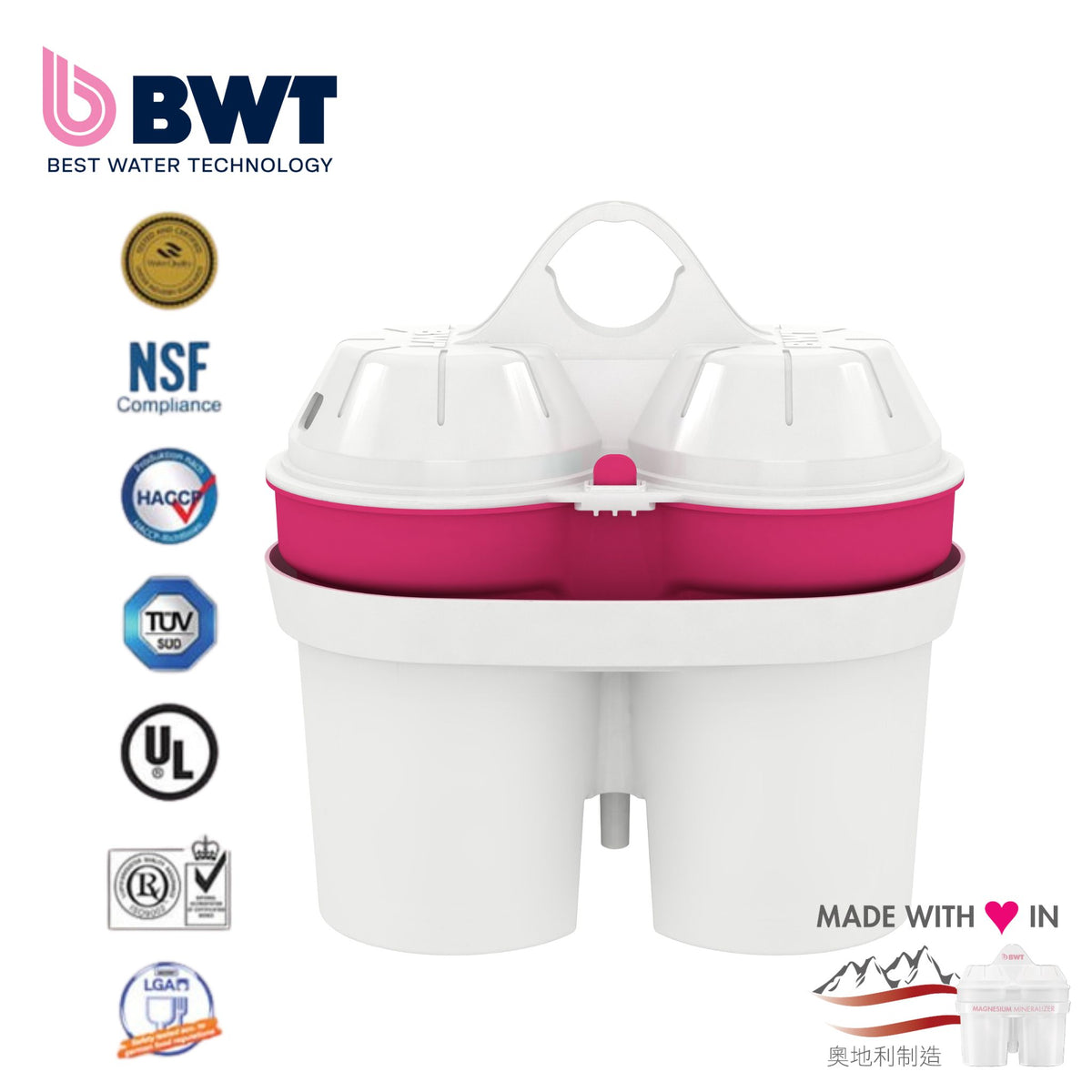 PENGUIN PLUS 3.5L SMART PINK WATER FILTER JUG (INCLUDED 1 MAGNESIUM FILTER)