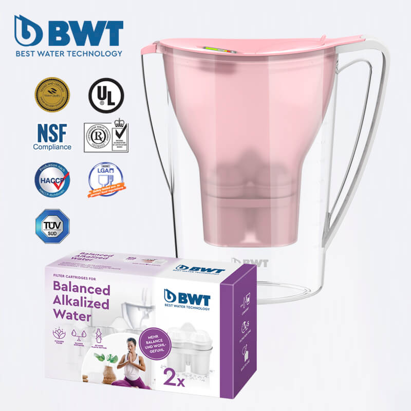 PENGUIN 2.7L PINK JUG WITH BALANCED ALKALINE WATER FILTER (2 PIECES PACK)
